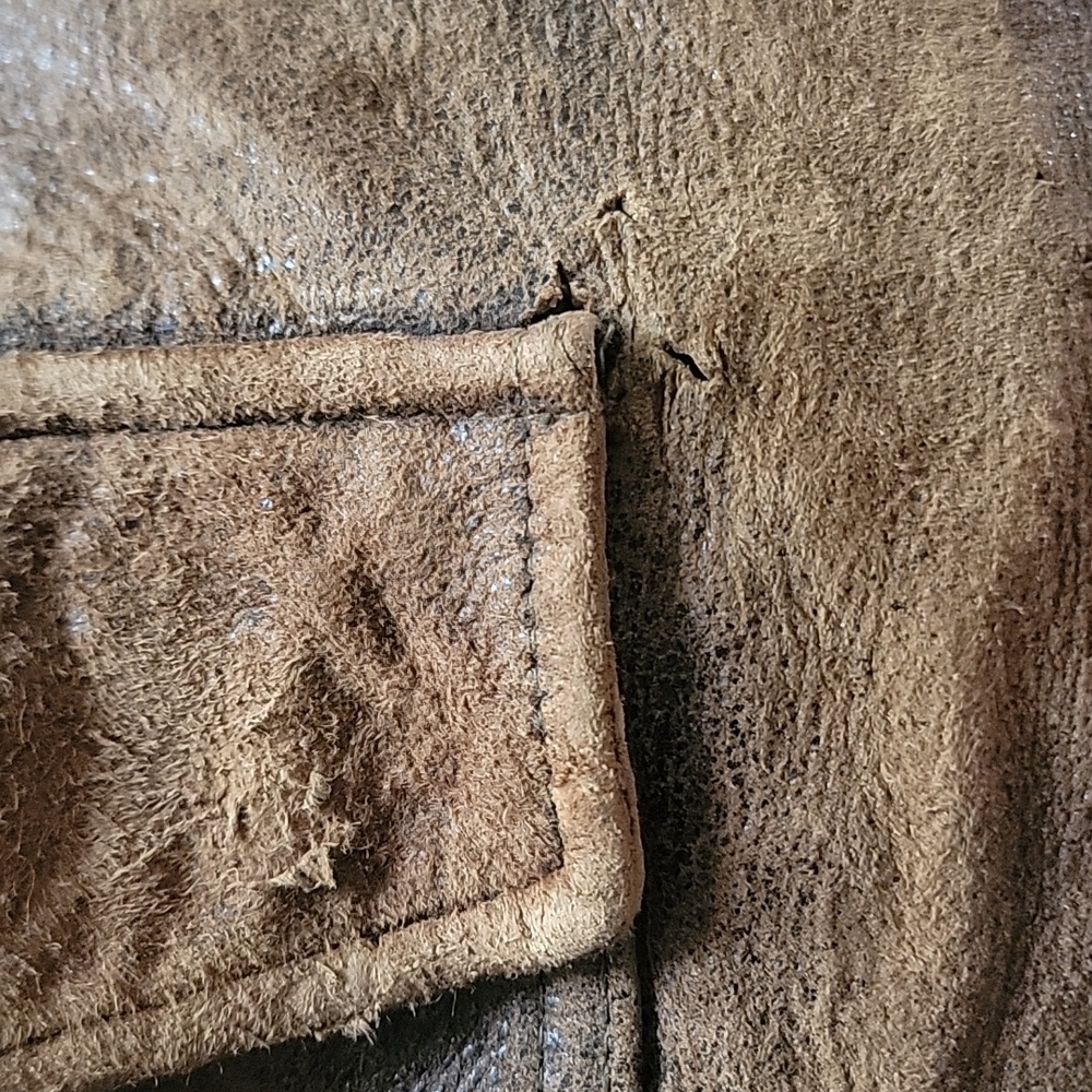 Vtg Wilsons Brown  Leather Bomber Jacket Sz L - Picture 3 of 11